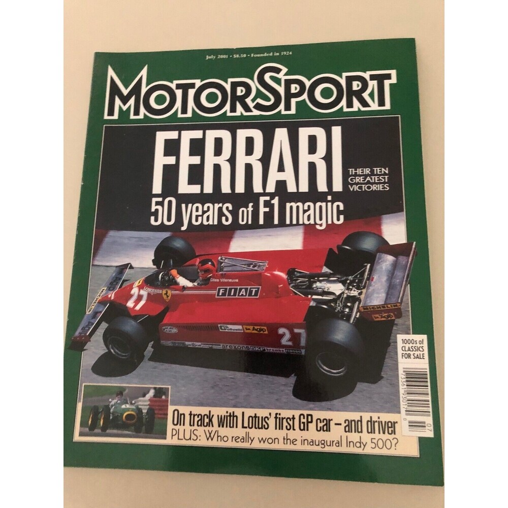 Motor Sport Magazine July 2001 Issue Vintage